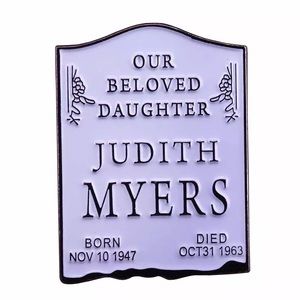 Halloween Horror Movie Tombstone Enamel Pin